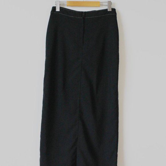 90s Vintage Black Maxi Skirt Size 8/30" - Picture 3 of 5
